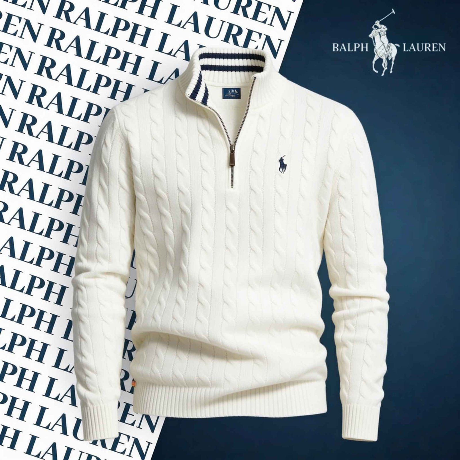 RALPH LAUREN CABLE-KNIT ZIP SWEATER SET