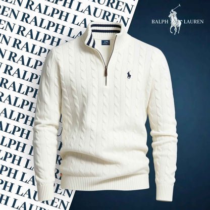 R&L CABLE-KNIT ZIP SWEATER SET